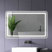 Emitto LED Wall Mirror Anti-fog Bathroom Mirrors Makeup Light 100x70cm in Bright Green | Size: 100x70 cm