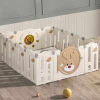 Playpens Safety Gate Fence Play Game Toy 14 Panels Bright