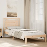 Berkfield Home Extra Long Bed Frame without Mattress 100x210 cm Solid Wood in Brown | Size: 100x210 cm