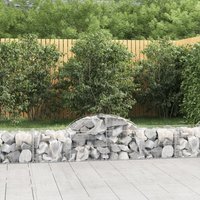 Berkfield Home Arched Gabion Baskets 7 pcs 200x50x40/60 cm Galvanised Iron in Silver