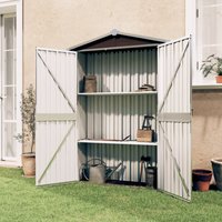 Berkfield Home Garden Shed Brown 116x45x175 cm Galvanised Steel | Size: 116 x 45 x 175 cm