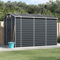 Berkfield Home Garden Shed Anthracite 191x300x198 cm Galvanised Steel in Black | Size: 191 x 300 x 198 cm