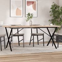 Berkfield Home Dining Table X-Frame 180x90x75.5 cm Solid Wood Pine & Steel in Brown