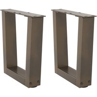 Berkfield Home Dining Table Legs V-Shape 2 pcs Natural Steel 30x(30-31.3) cm Steel in Brown