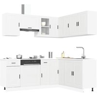 Berkfield Home 11 Piece Kitchen Cabinet Set Porto White Engineered Wood