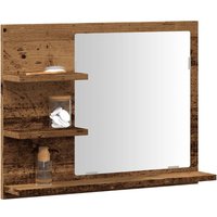 Berkfield Home Bathroom Mirror Cabinet Artisan Oak 60x10.5x45 cm in Brown