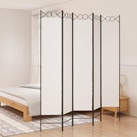 Berkfield Home 5-Panel Room Divider White 200x220 cm Fabric