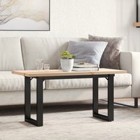 Berkfield Home Coffee Table O-Frame 90x40x45.5 cm Solid Wood Pine & Steel in Brown