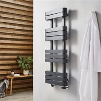 Clifton Matte Anthracite Vertical Bathroom Towel Radiator 850mm(H) x 500mm (W) in Dark Grey
