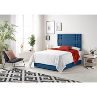 Somnior Flexby Sprung Memory Foam 2 Drawer Divan Bed with Upholstered Headboard Plush Velvet in Navy | Size: King