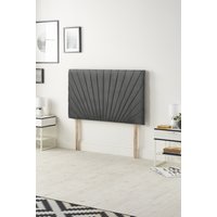 Somnior Platinum Tweed Fabric 32" Upholstered Divan Bed Headboard in Charcoal | Size: Double