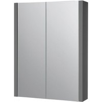 Clifton Grey Gloss Mirror Bathroom Cabinet 500mm Wide