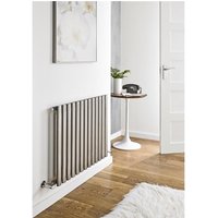 Clifton Stainless Horizontal Single Panel Radiator 600mm (H) x 1200mm (W) in Metallics