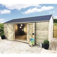 Marlborough 19 x 12 Reverse Premier Pressure Treated Apex Workshop in Natural