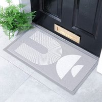 Artsy Mats Grey Half Moon Abstract Indoor & Outdoor Doormat | Size: 40 cm x 70 cm