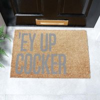 Artsy Mats Grey Ey Up Cocker Slang Doormat | Size: 40 cm x 60 cm