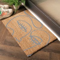 Artsy Mats Grey Abstract Line Art Eyes Doormat | Size: 40 cm x 60 cm