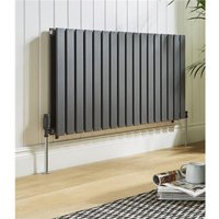 Clifton Anthracite Horizontal Single Panel Radiator 600mm (H) x 420mm (W) in Charcoal
