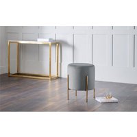 Ashfield Light Grey Velvet Stool