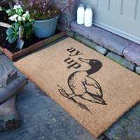 Artsy Mats Ay Up Duck Coir Doormat (90 x 60cm) in Brown | Size: 90 cm x 60 cm