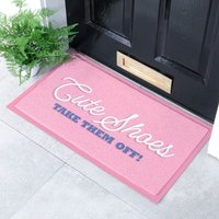 Artsy Mats Cute Shoes But Take Them Off-Indoor & Outdoor Doormat - 70x40cm in Pink | Size: 40 cm x 70 cm