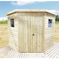Marlborough 7 x 7 Corner Pressure Treated Apex Workshop in Natural