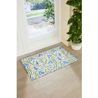 Artsy Mats Bluebells Pattern Doormat in Blue | Size: 90 cm x 60 cm