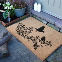 Artsy Mats Birds On A Tree Doormat (90 x 60cm) in Brown | Size: 90 cm x 60 cm