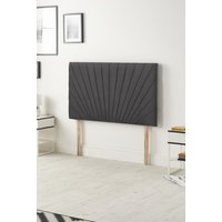 Somnior Platinum Plush Velvet 32" Upholstered Divan Bed Headboard in Black | Size: Single