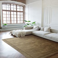 The Rug Shop UK Green Handmade Modern Easy to clean Plain Border Area Rug | Size: 160 cm x 230 cm