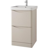 Clifton Cashmere Bathroom Standing 2-Drawer Unit with Basin 500mm Wide in Pale Grey