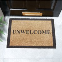 Artsy Mats Unwelcome Coir Doormat (60 x 40cm) in Light Brown | Size: 40 x 60 cm