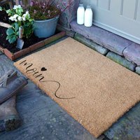 Artsy Mats Moin Heart Country Size Coir Doormat in Black | Size: 60 cm x 90 cm