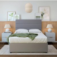 Bedmaster Ortho Classic Orthopaedic Plush Velvet Divan Set & Headboard in Silver | Size: King