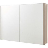 Clifton Cashmere 2-Door Mirror Bathroom Cabinet 60cm H x 80cm W in Pale Grey | Size: 60 cm H x 80 cm W