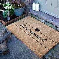 Artsy Mats Hereinspaziert Country Size Coir Doormat in Grey | Size: 60 cm x 90 cm