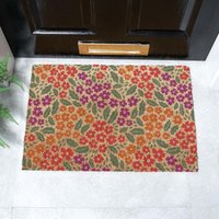 Artsy Mats Floral Pattern Coir Doormat (60 x 40cm) in Brown | Size: 40 cm x 60 cm