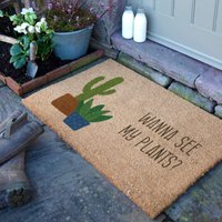 Artsy Mats Wanna See My Plants Doormat (90 x 60cm) in Brown | Size: 90 cm x 60 cm