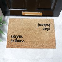 Artsy Mats Servus Erdnuss Doormat (60 x 40cm) in Brown | Size: 90 cm x 60 cm