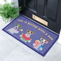 Artsy Mats Life Is Better With A Dog Doormat (70 x 40cm) in White | Size: 40 cm x 70 cm