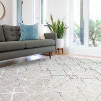 Modern Geometric Easy To Clean Cotton Backing Area cm x 340 cm