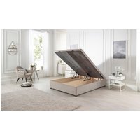 Somnior Richworth End Opening Storage Ottoman Bed in Plush Fabric in Silver | Size: Double