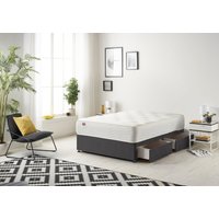 Somnior Plush Velvet Divan Bed with 2 drawers & Sprung Memory Foam Mattress in Black | Size: Small Single