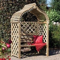 Cheshire Pressure Treated India Inspired Open Lattice Arbour in Light Oak