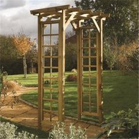 Cheshire Pressure Treated Square Arch with Open Trellis Sides in Light Oak
