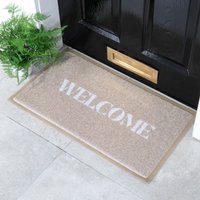 Artsy Mats Welcome Indoor Outdoor Doormat (90 x 60cm) in Beige | Size: 40 cm x 70 cm