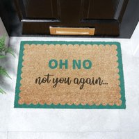 Artsy Mats Oh No Not You Again Blue Scallop Doormat (60 x 40cm) in Brown | Size: 40 cm x 60 cm