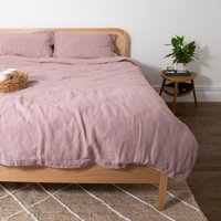 Native Natural Blush Pink Single 100% Linen Duvet Cover (135x200cm) in Rose