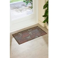 Artsy Mats Sketch Autumn Leaves Indoor Outdoor Doormat (70 x 40cm) in Red | Size: 40 cm x 70 cm