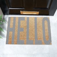 Artsy Mats Grey Big Letters Hello Doormat | Size: 40 cm x 60 cm